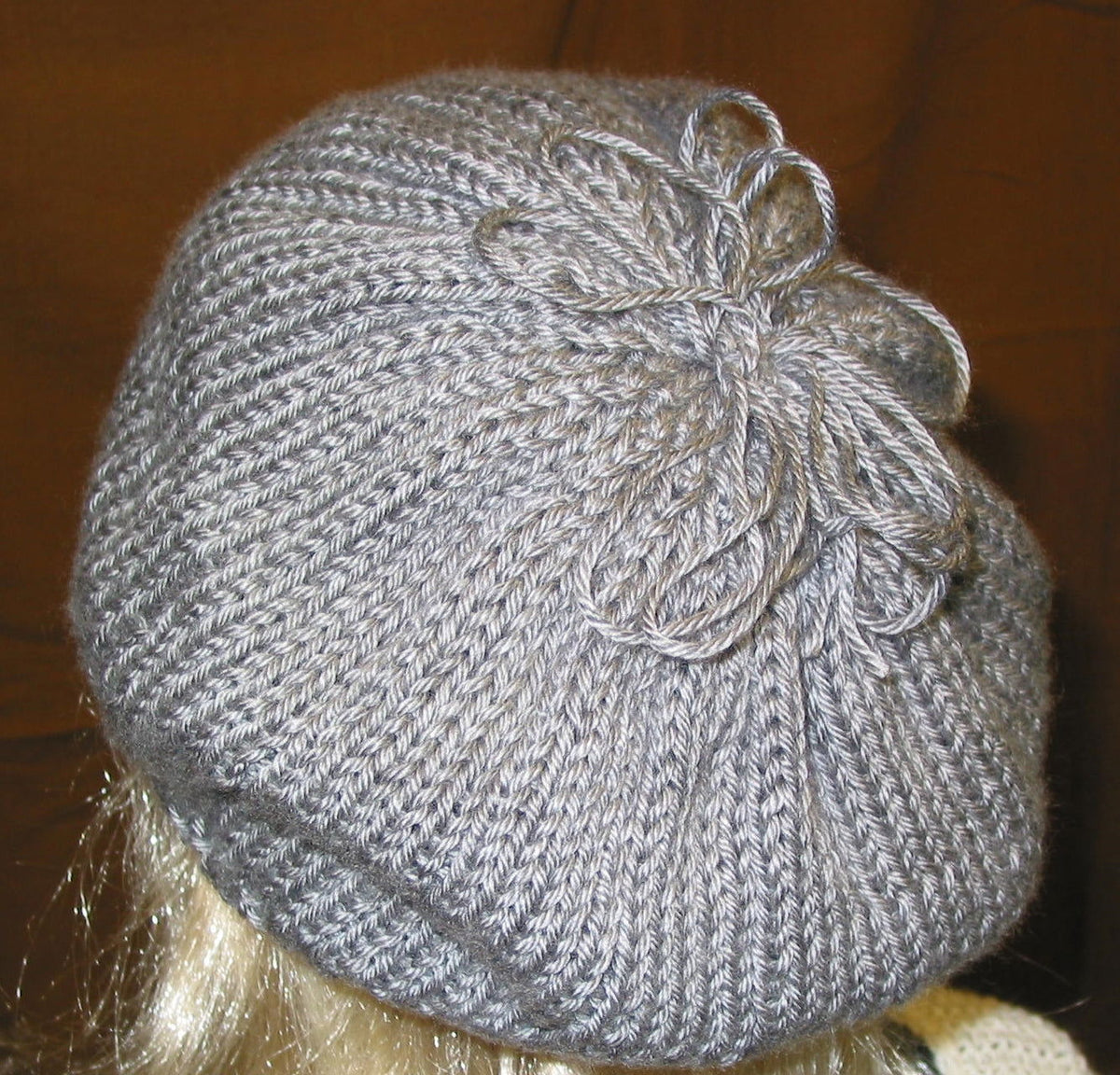 Gray Knit Beret Wholesale Paris 100% Wool Knitted Beret Hat - Stretchy  main image 4