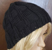 Load image into Gallery viewer, Black Hand Knit Hat - NW Camo 