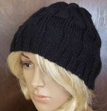 Load image into Gallery viewer, Black Hand Knit Hat - NW Camo 