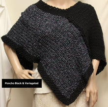 Load image into Gallery viewer, Black Poncho Hand Knit - NW Camo 