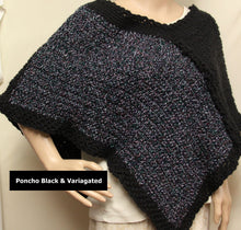 Load image into Gallery viewer, Black Poncho Hand Knit - NW Camo 