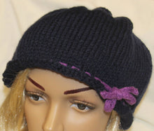 Load image into Gallery viewer, Navy Hand Knit Hat - NW Camo 