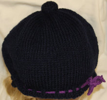 Load image into Gallery viewer, Navy Hand Knit Hat - NW Camo 