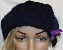 Load image into Gallery viewer, Navy Hand Knit Hat - NW Camo 