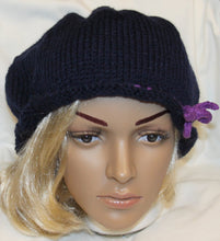 Load image into Gallery viewer, Navy Hand Knit Hat - NW Camo 