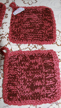 Load image into Gallery viewer, Pot Holders - Set of 4 Rust Hand Knit - NW Camo 