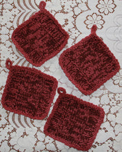 Load image into Gallery viewer, Pot Holders - Set of 4 Rust Hand Knit - NW Camo 