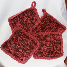 Load image into Gallery viewer, Pot Holders - Set of 4 Rust Hand Knit - NW Camo 