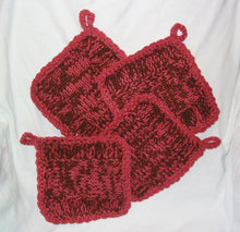 Load image into Gallery viewer, Pot Holders - Set of 4 Rust Hand Knit - NW Camo 