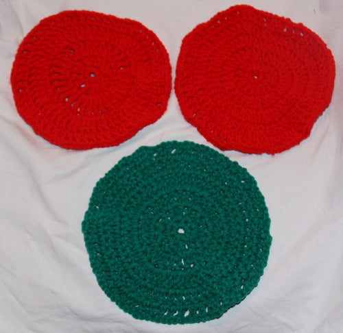 Pot Holders Hot Pad Set Red and Green Set of 3 - NW Camo 