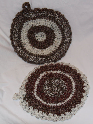 Pot Holders Set of 2 Hand Crocheted - NW Camo 