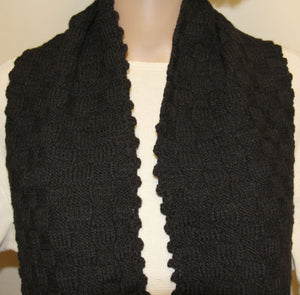 Scarf Black Hand Knit - NW Camo 