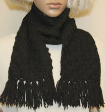 Load image into Gallery viewer, Scarf Black Hand Knit - NW Camo 