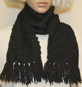 Scarf Black Hand Knit - NW Camo 