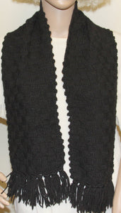 Scarf Black Hand Knit - NW Camo 