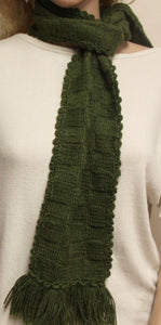 Scarf Green Hand Knit - NW Camo 