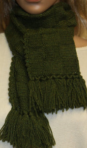 Scarf Green Hand Knit - NW Camo 