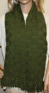 Scarf Green Hand Knit - NW Camo 