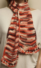 Load image into Gallery viewer, Scarf Hand Knit Peach and Tan - NW Camo 