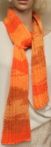 Scarf Orange Hand Knit - NW Camo 