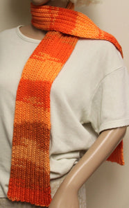 Scarf Orange Hand Knit - NW Camo 