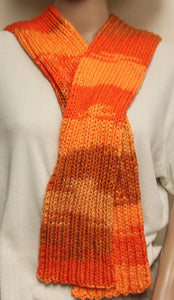 Scarf Orange Hand Knit - NW Camo 