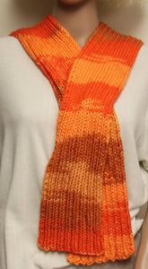 Scarf Orange Hand Knit - NW Camo 