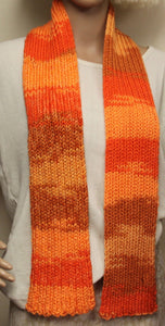 Scarf Orange Hand Knit - NW Camo 