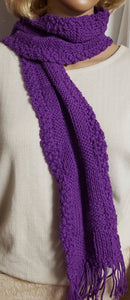 Scarf Purple Hand Knit - NW Camo 