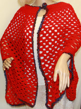 Load image into Gallery viewer, Shawl Hand Crocheted Red - NW Camo 