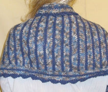 Load image into Gallery viewer, Wool Shawl Hand Knit Purple &amp; Grey - NW Camo 