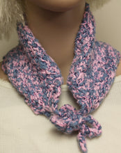 Load image into Gallery viewer, Bandana Headband Hand Knit Blue and Pink Cotton - nw-camo