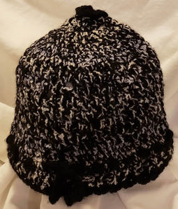 Black & White Hat Hand Crocheted - nw-camo
