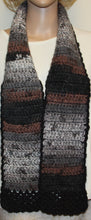 Load image into Gallery viewer, Hand Knit Scarf Brown Black grey - nw-camo