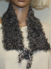 Load image into Gallery viewer, Cowl Black Fun Fur Hand Knit