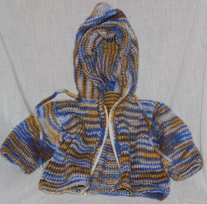Hand Knit Baby Hooded Zippered Jacket - nw-camo