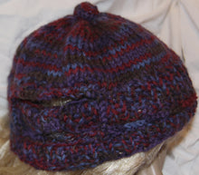 Load image into Gallery viewer, Hand Knit Navy and Red Hat - nw-camo