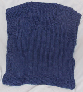 Child's Sweater Vest Hand Knit Blue - nw-camo