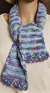 Blue Scarf Hand Knit - nw-camo