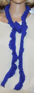 Blue Lacy Hand Knit Scarf - nw-camo