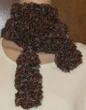 Load image into Gallery viewer, Black Gray Gold Fleck Scarf Hand Knit - nw-camo