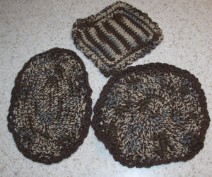 Hand Crocheted Camo Potholders/Hot Pads Set of 3 - nw-camo