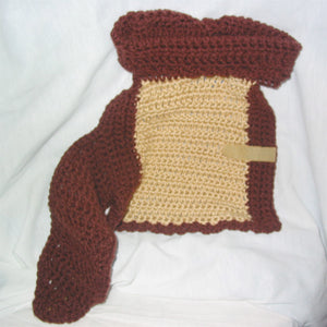 Dog Sweater Vest - Hand Crocheted Brown & Tan - nw-camo