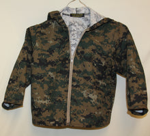 Load image into Gallery viewer, Childs Camo Hooded Jacket Digital Green - nw-camo