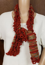 Load image into Gallery viewer, Scarf Cranberry Rust Hand Knit