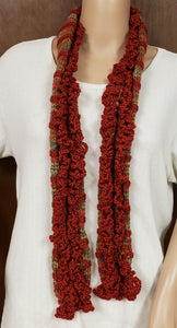 Scarf Cranberry Rust Hand Knit