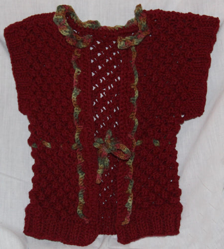 Girls Hand Knit Cardigan Vest - nw-camo