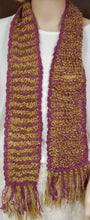 Load image into Gallery viewer, Wool Scarf Hand Knit Gold and Magenta - nw-camo