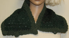 Load image into Gallery viewer, Cowl Green Black Wool Blend