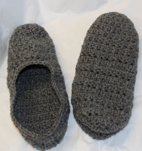 Slippers Hand Crocheted Grey - nw-camo